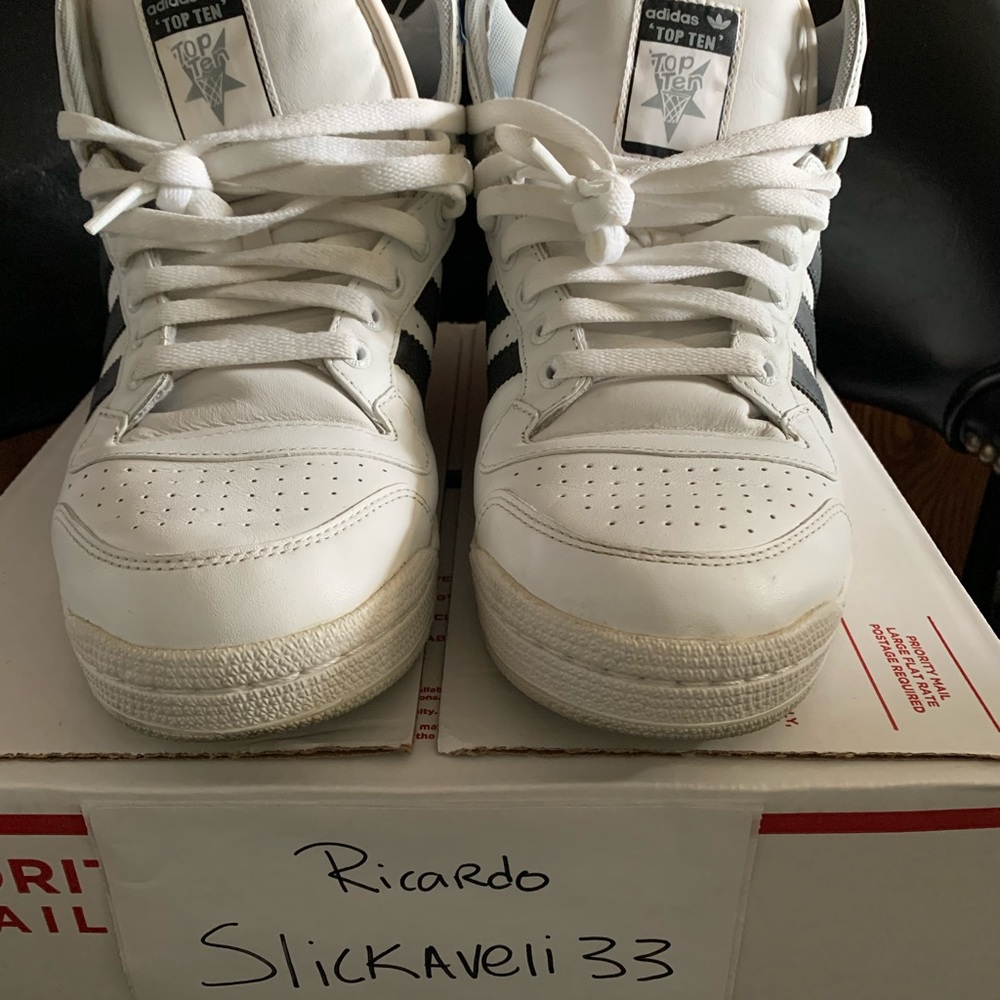 USED ADIDAS ORIGINALS MEN'S TOP TEN HIGH SIZE 10.5